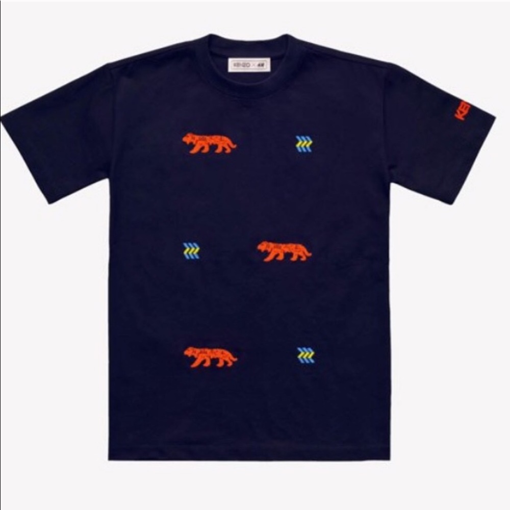 Kenzo x H&M collab tiger beaded t-shirt NWOT